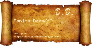 Danics Dezső névjegykártya