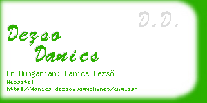 dezso danics business card